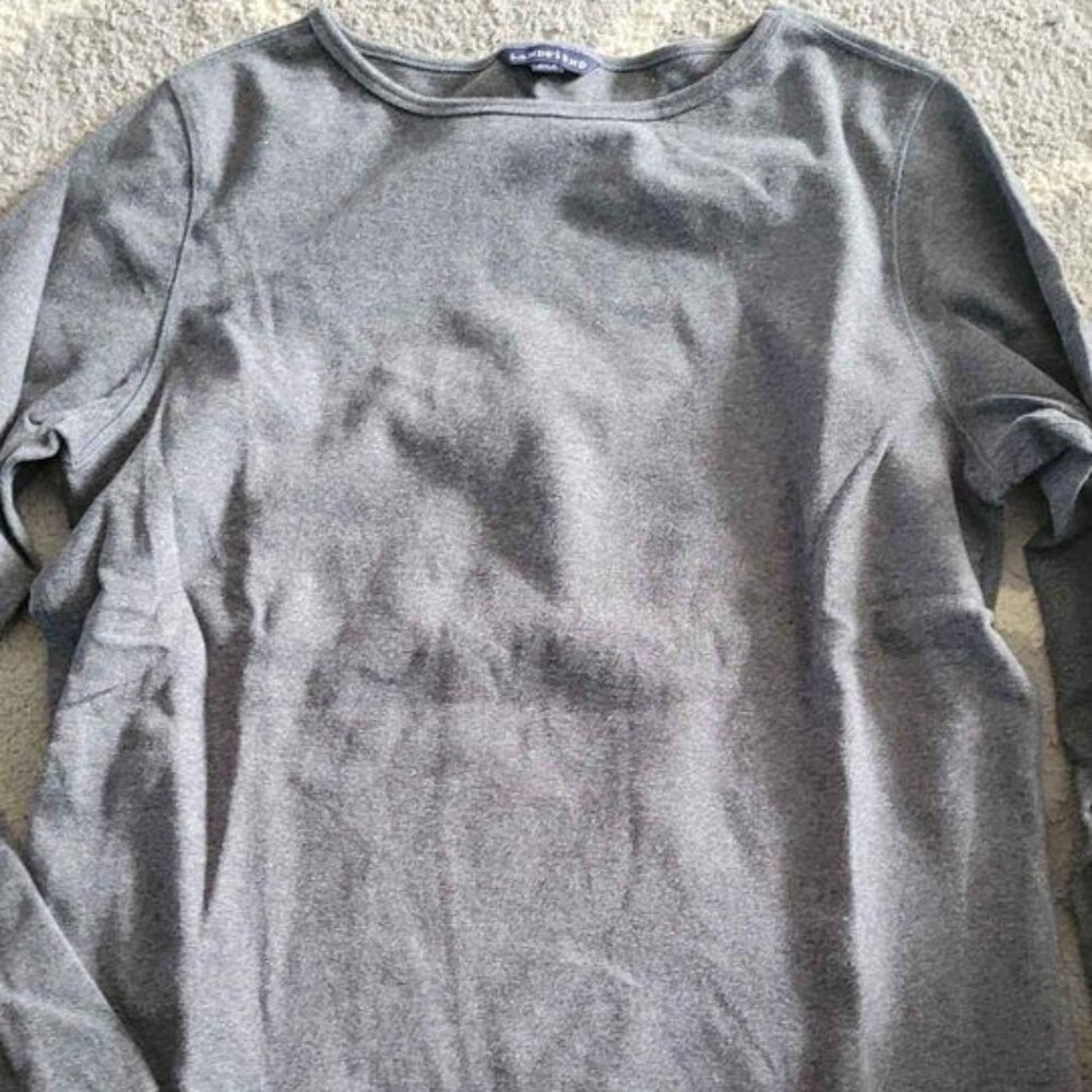 Womens size Medium Lands End Long Sleeve Gray Shirt